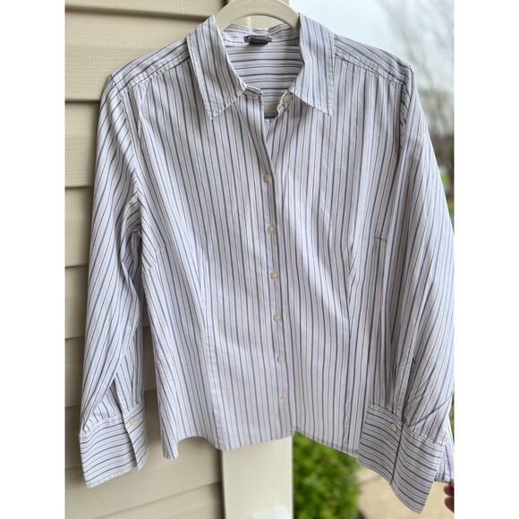 EUC Ann Taylor Button Front Long Sleeve Work Shirt Size 14 - Picture 1 of 8